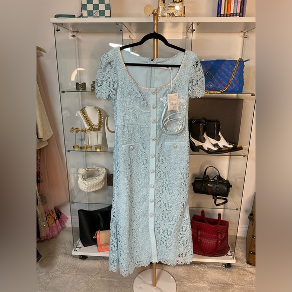 Self Portrait blue diamanté midi dress - Picture 6 of 7